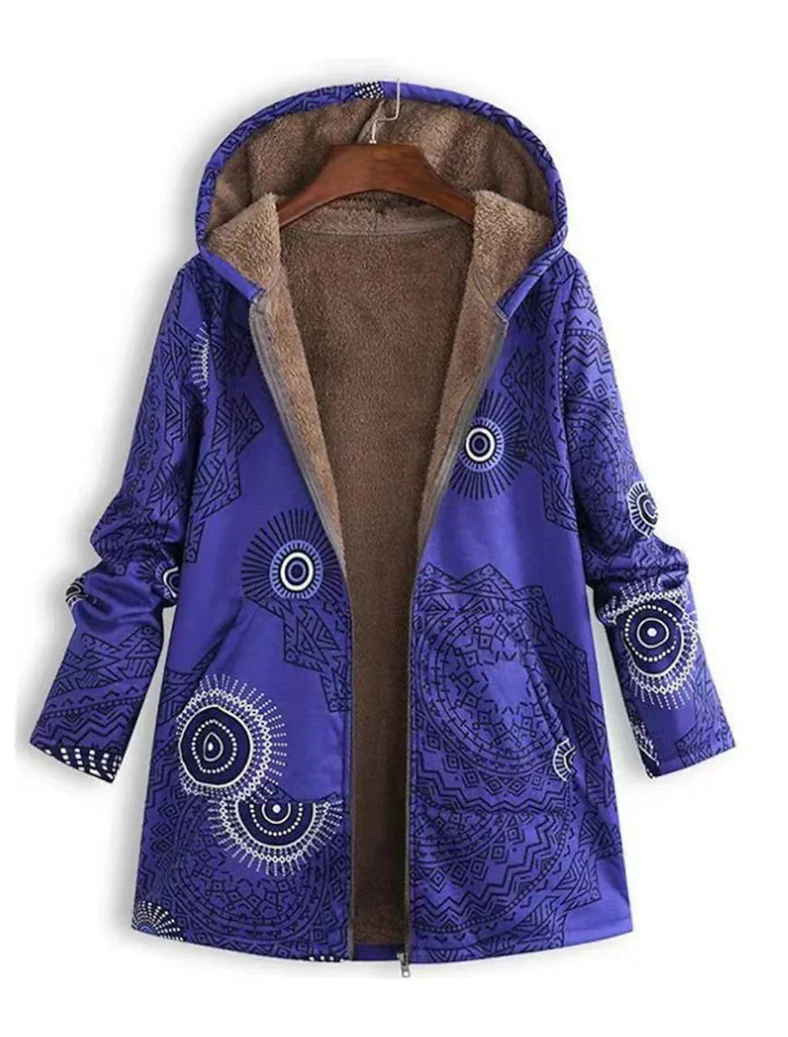 Warme en zachte parka dames – Boho-stijl winterjas met sherpa voering