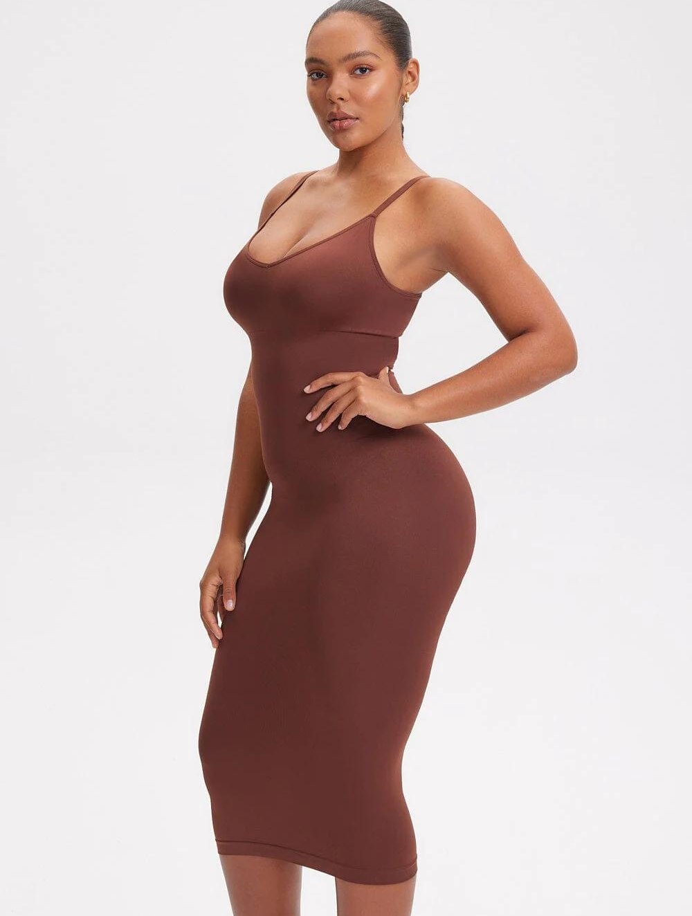 Shapewear V-hals Midi Jurk