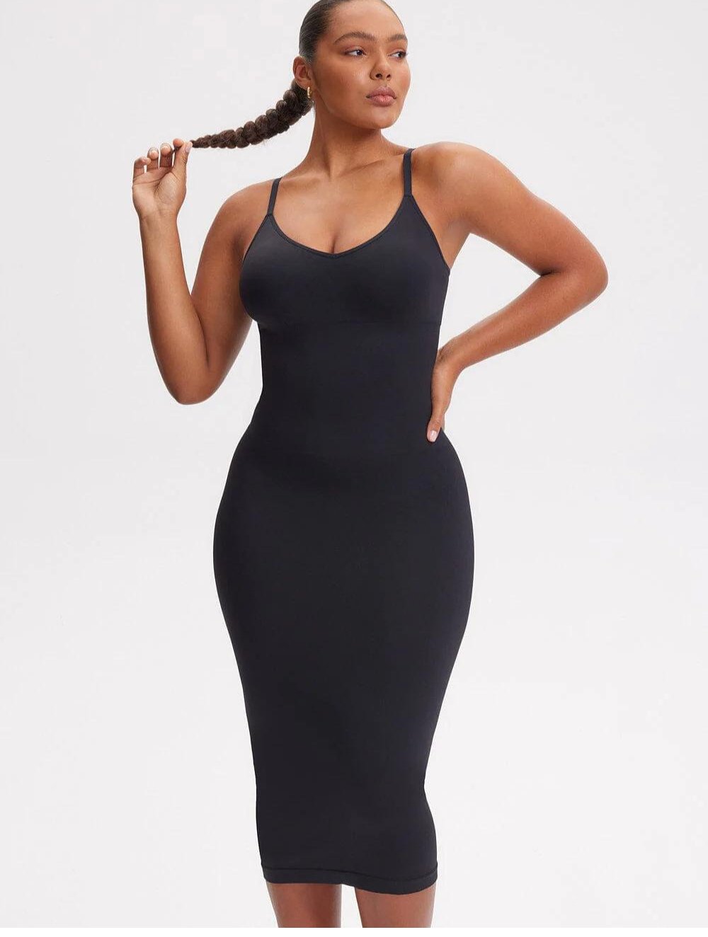 Shapewear V-hals Midi Jurk