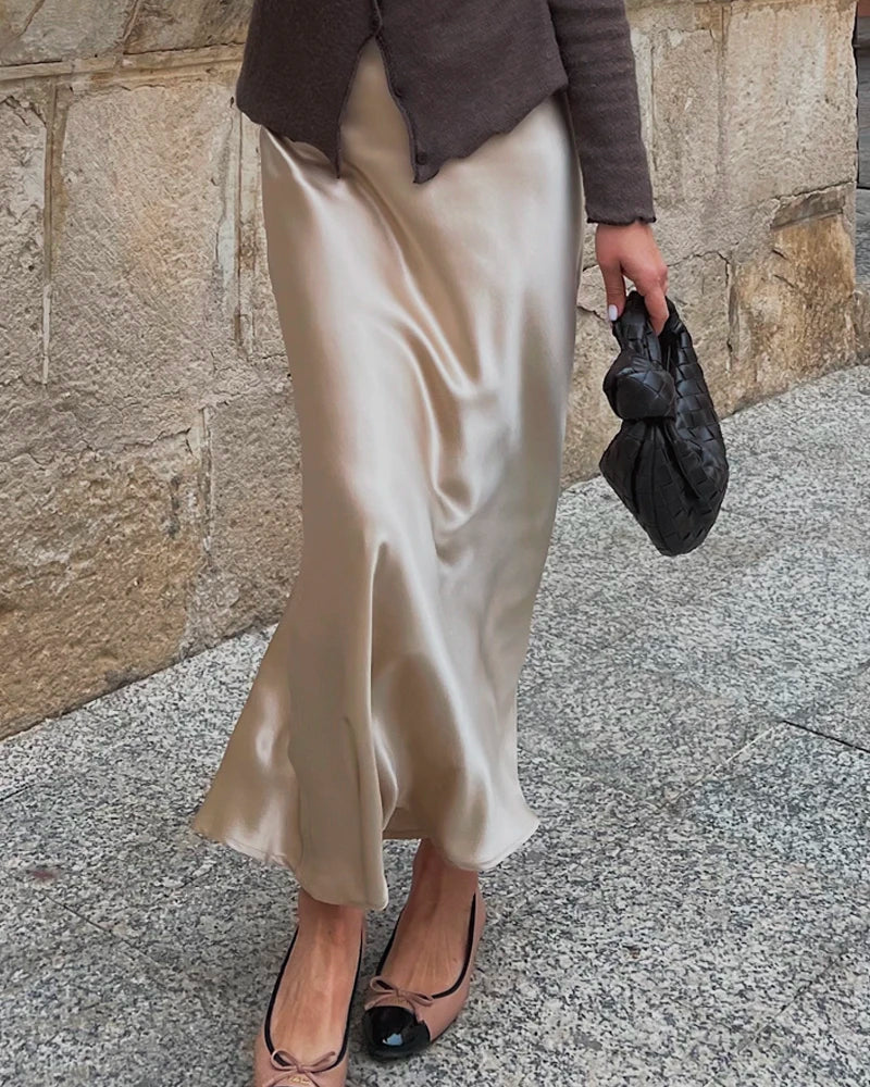 Silk Maxi Skirt – Luxe 100% Zijde Maxi Rok met Elegante Pasvorm