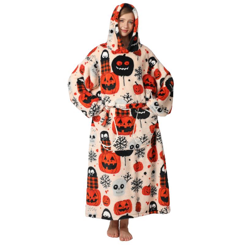 Knusse Draagbare Deken Hoodie | Warme Fleece Oversized Hoodie met Zak & Capuchon