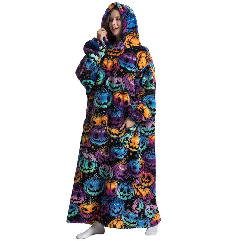 Knusse Draagbare Deken Hoodie | Warme Fleece Oversized Hoodie met Zak & Capuchon