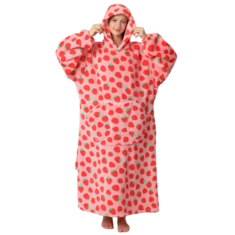 Knusse Draagbare Deken Hoodie | Warme Fleece Oversized Hoodie met Zak & Capuchon