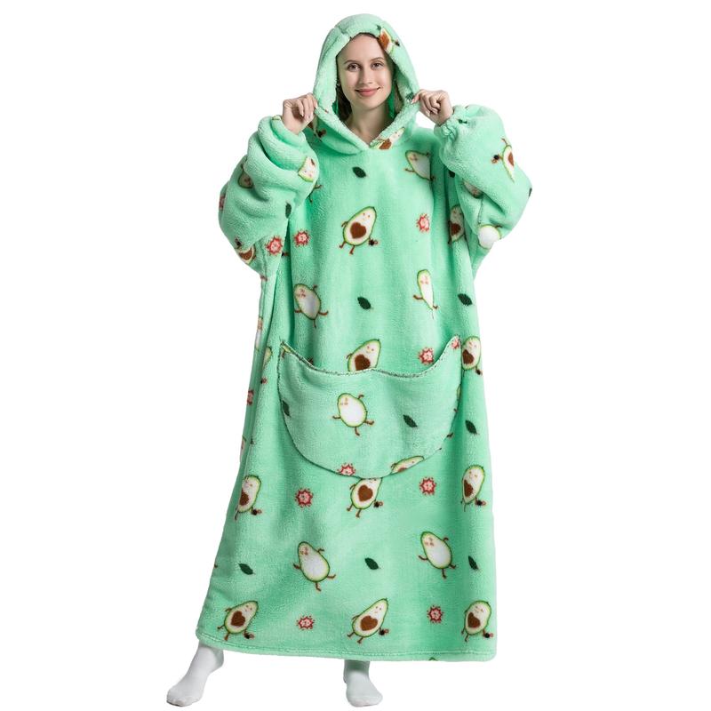 Knusse Draagbare Deken Hoodie | Warme Fleece Oversized Hoodie met Zak & Capuchon