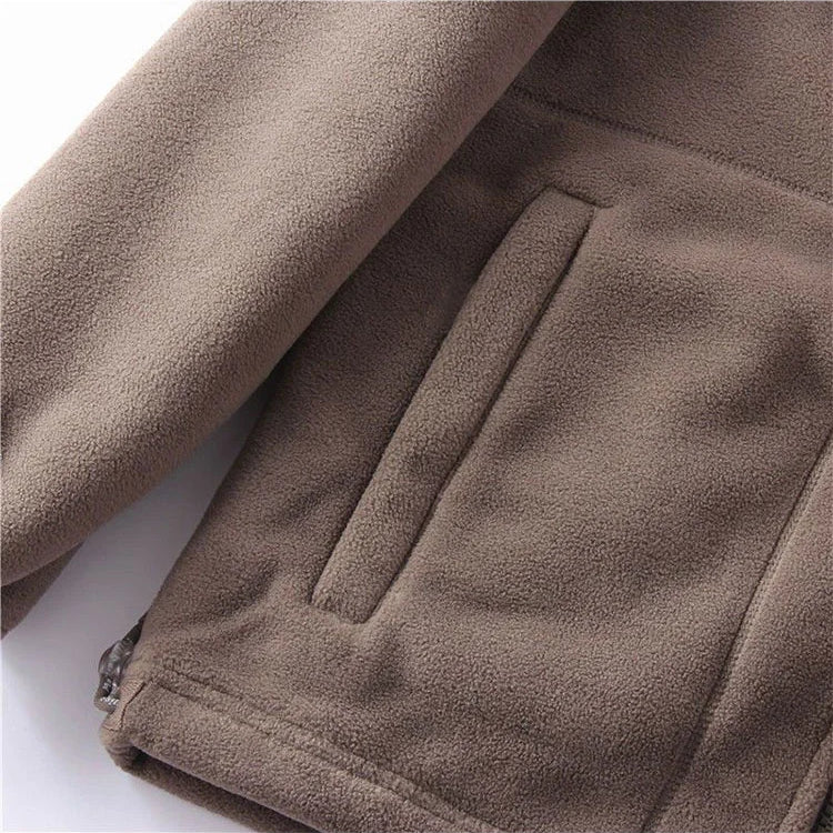 Ultiem Warme Polyester Fleece Jas – Winddichte Unisex Winterjas met Opstaande Kraag