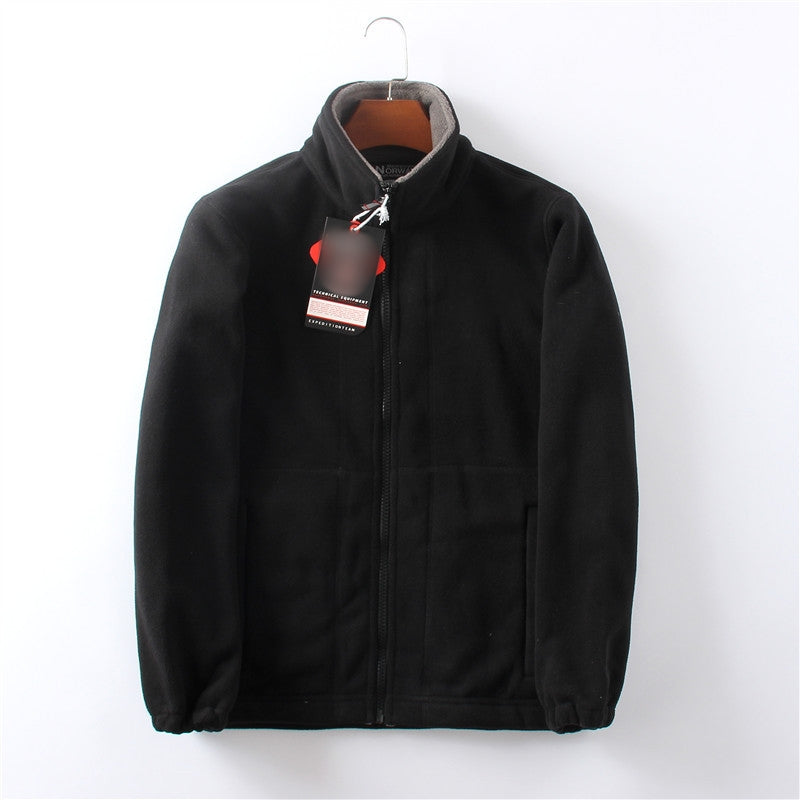 Ultiem Warme Polyester Fleece Jas – Winddichte Unisex Winterjas met Opstaande Kraag