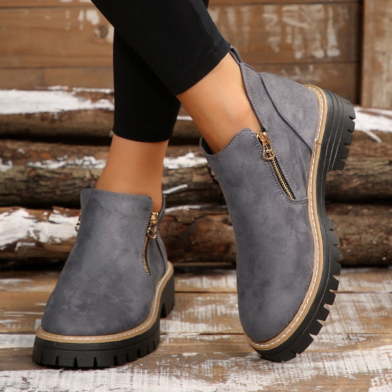 Damschoenen met Ronde Neus en Ritssluiting – Comfortabele en Stijlvolle Dames Schoenen