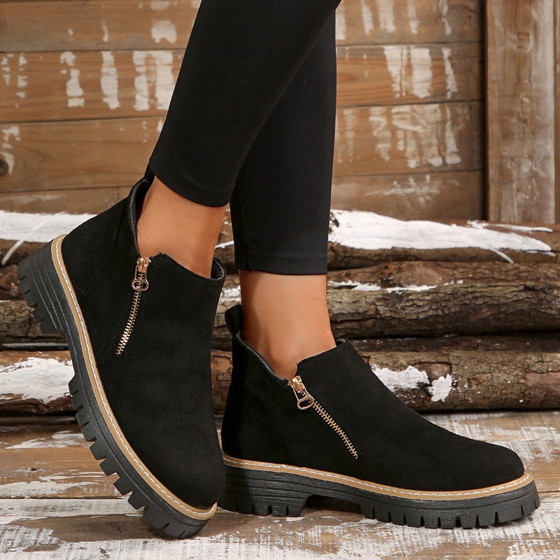 Damschoenen met Ronde Neus en Ritssluiting – Comfortabele en Stijlvolle Dames Schoenen