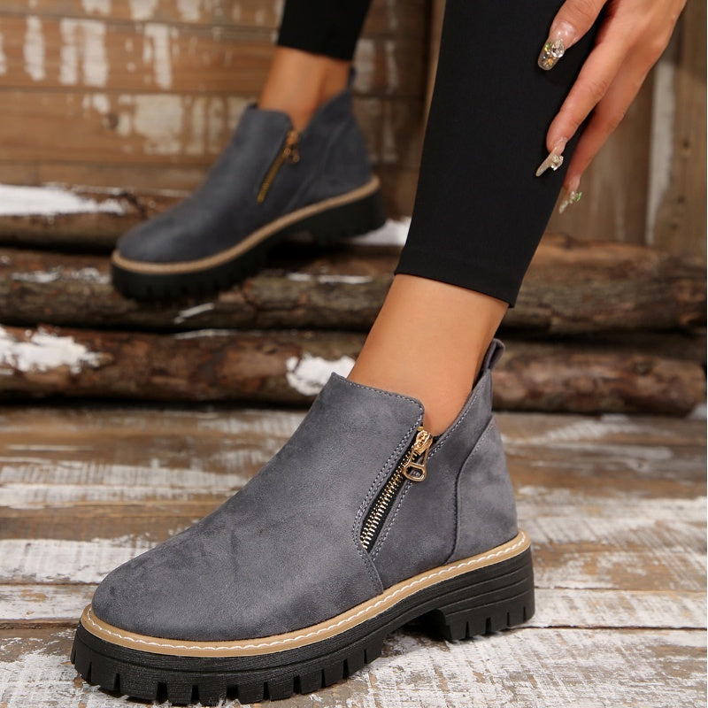Damschoenen met Ronde Neus en Ritssluiting – Comfortabele en Stijlvolle Dames Schoenen
