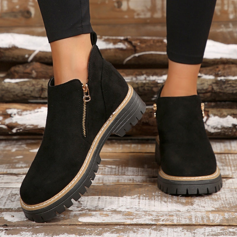 Damschoenen met Ronde Neus en Ritssluiting – Comfortabele en Stijlvolle Dames Schoenen