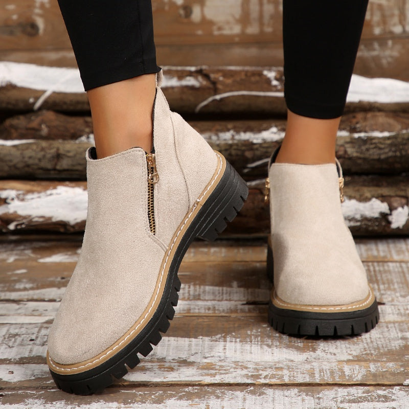 Damschoenen met Ronde Neus en Ritssluiting – Comfortabele en Stijlvolle Dames Schoenen