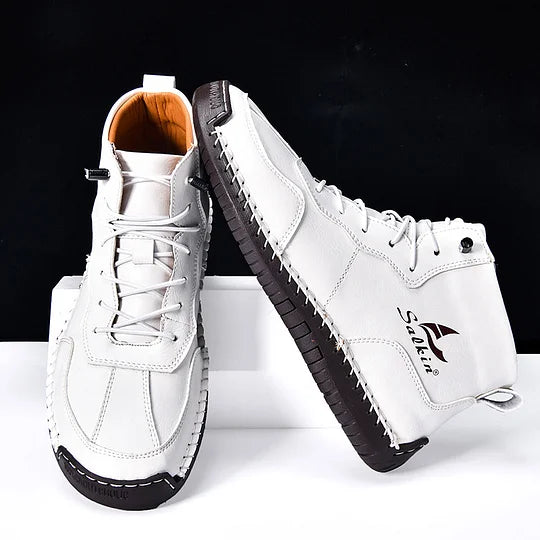 Heren Orthopedische Leren Boots – Waterdichte Comfortschoenen met Voetboogsteun & Antislip Zool