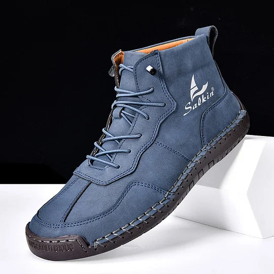 Heren Orthopedische Leren Boots – Waterdichte Comfortschoenen met Voetboogsteun & Antislip Zool