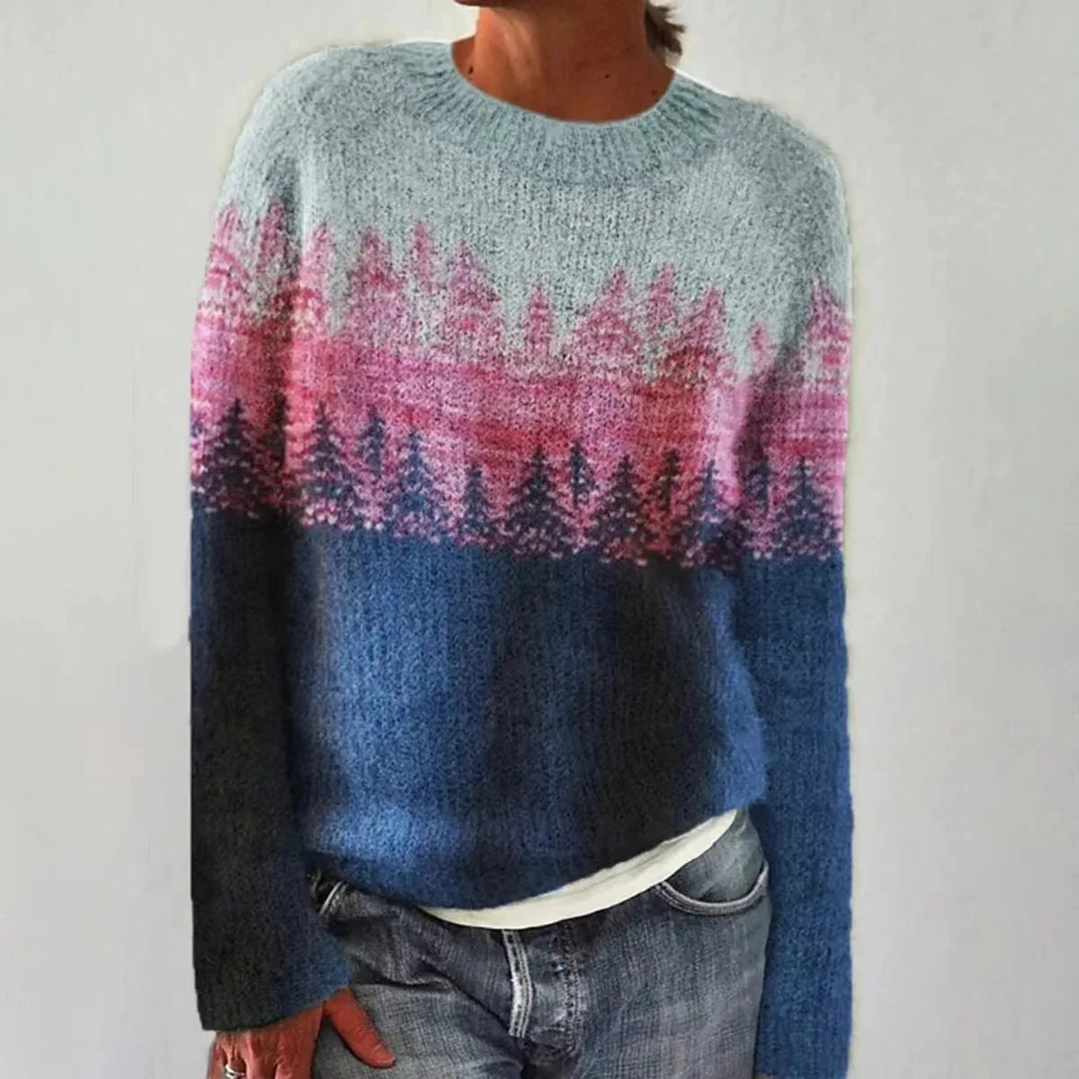 Artistische Trui – Warme Wolmix met Kleurrijk Design | Stijlvolle Wintermode