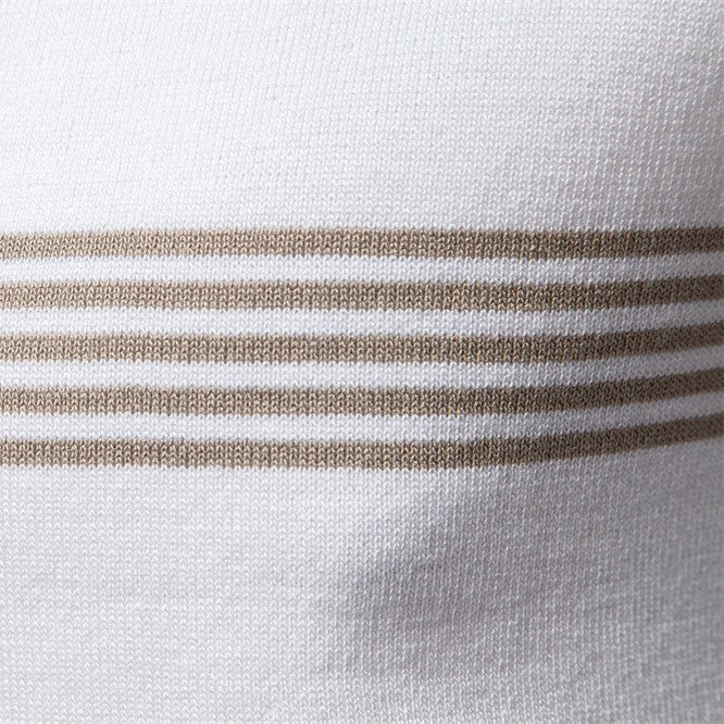 Heren Polo Shirt – Moderne Zip Polo met Contrasterende Strepen & Comfortabele Pasvorm