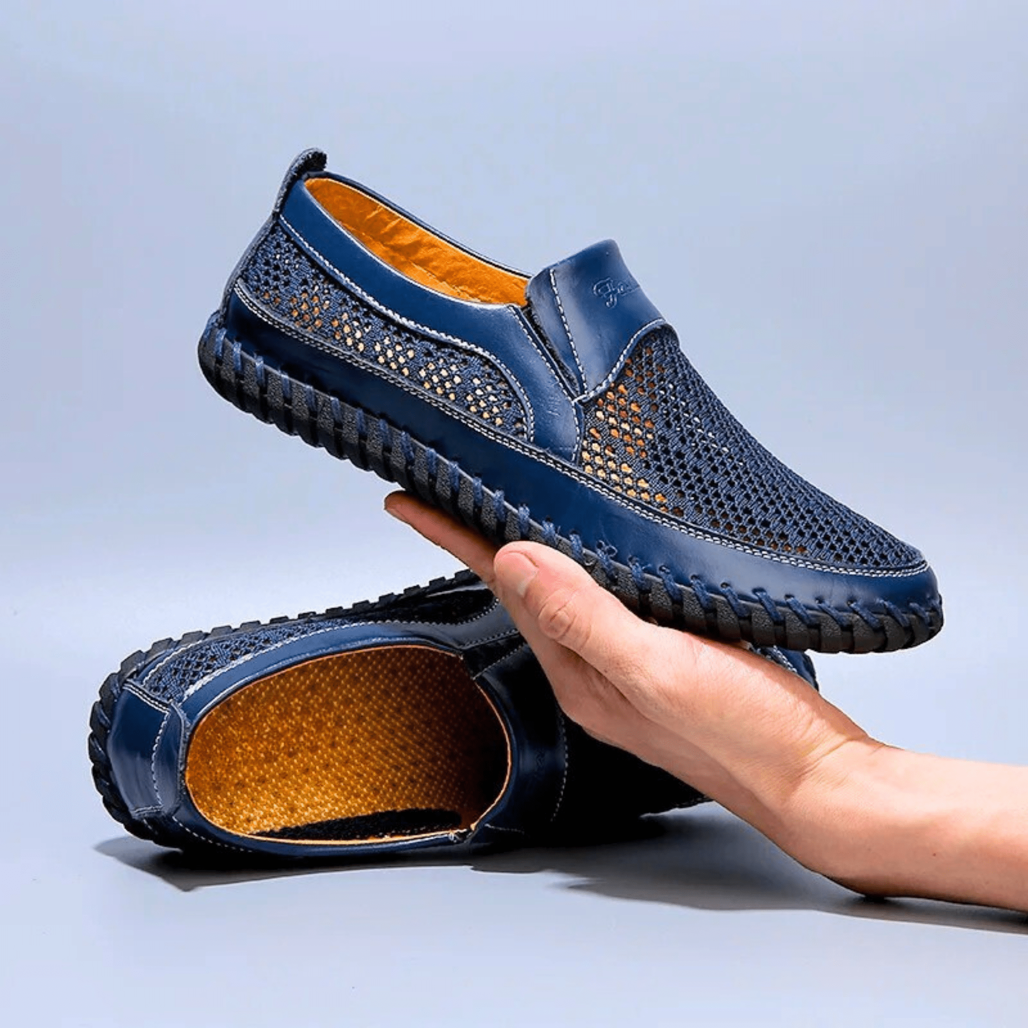 Ademende Mesh Instappers voor Heren – Lichtgewicht Casual Loafers met Comfortabele Zool en Antislip Profiel