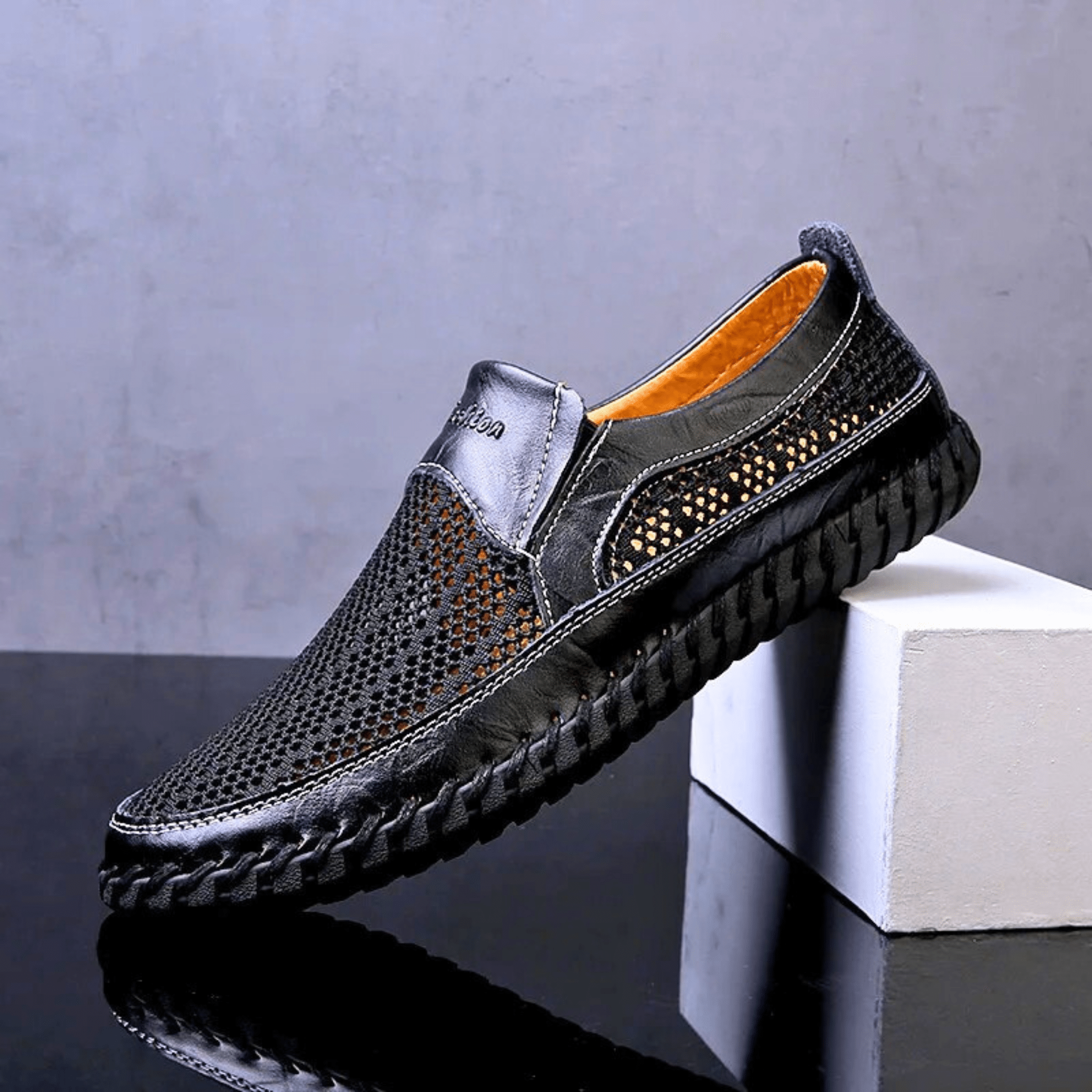 Ademende Mesh Instappers voor Heren – Lichtgewicht Casual Loafers met Comfortabele Zool en Antislip Profiel