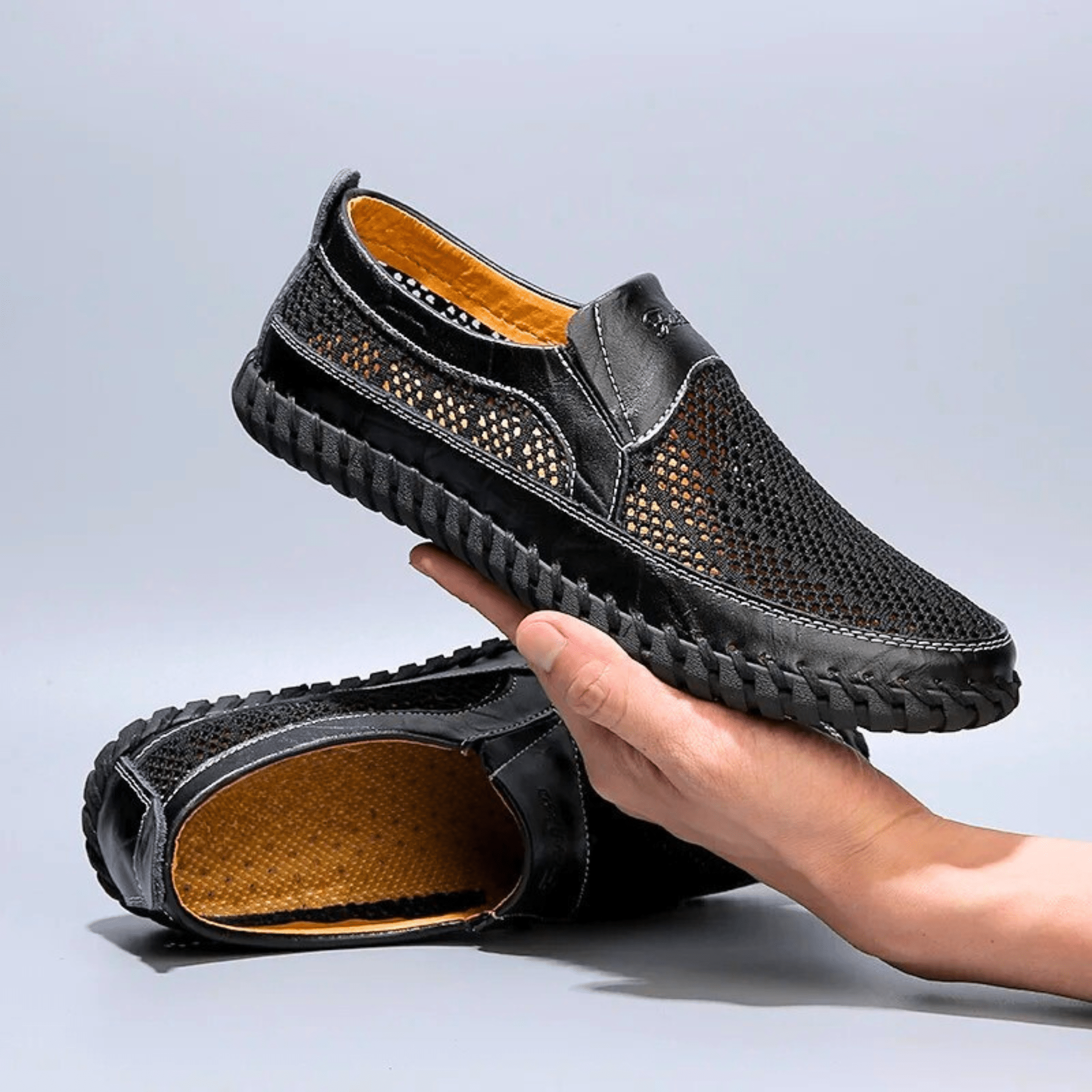 Ademende Mesh Instappers voor Heren – Lichtgewicht Casual Loafers met Comfortabele Zool en Antislip Profiel