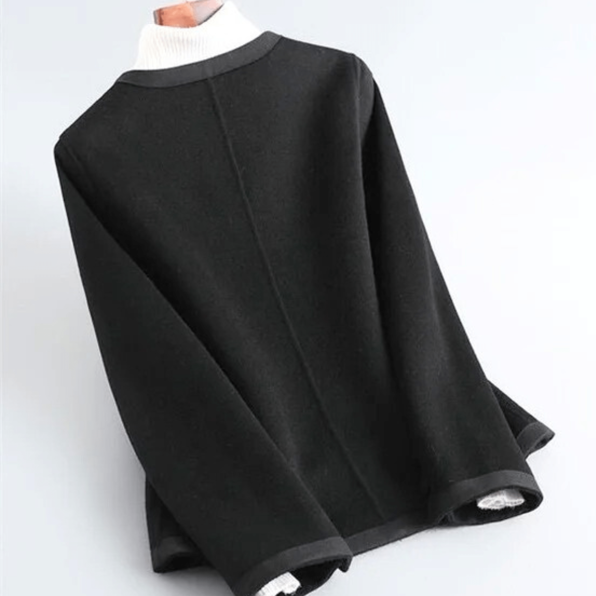 Ronde Hals Silhouet Jas – Elegante, Stijlvolle & Tijdloze Damesjas van Premium Wolmix