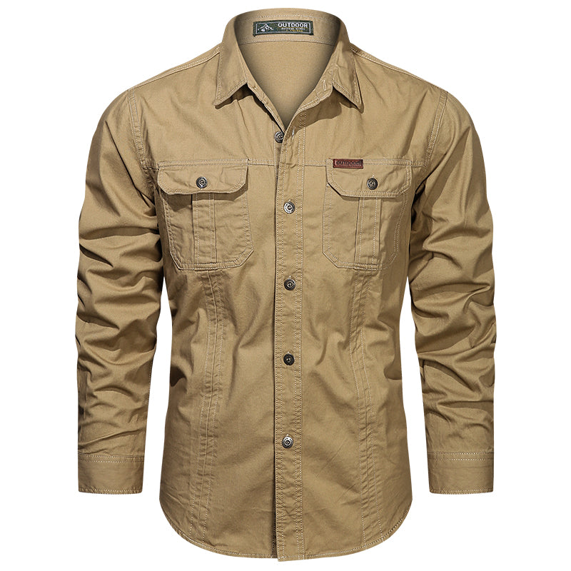 Langsleeve Cargo Shirt voor Heren – Stoer, Functioneel & Comfortabel voor Elke Dag