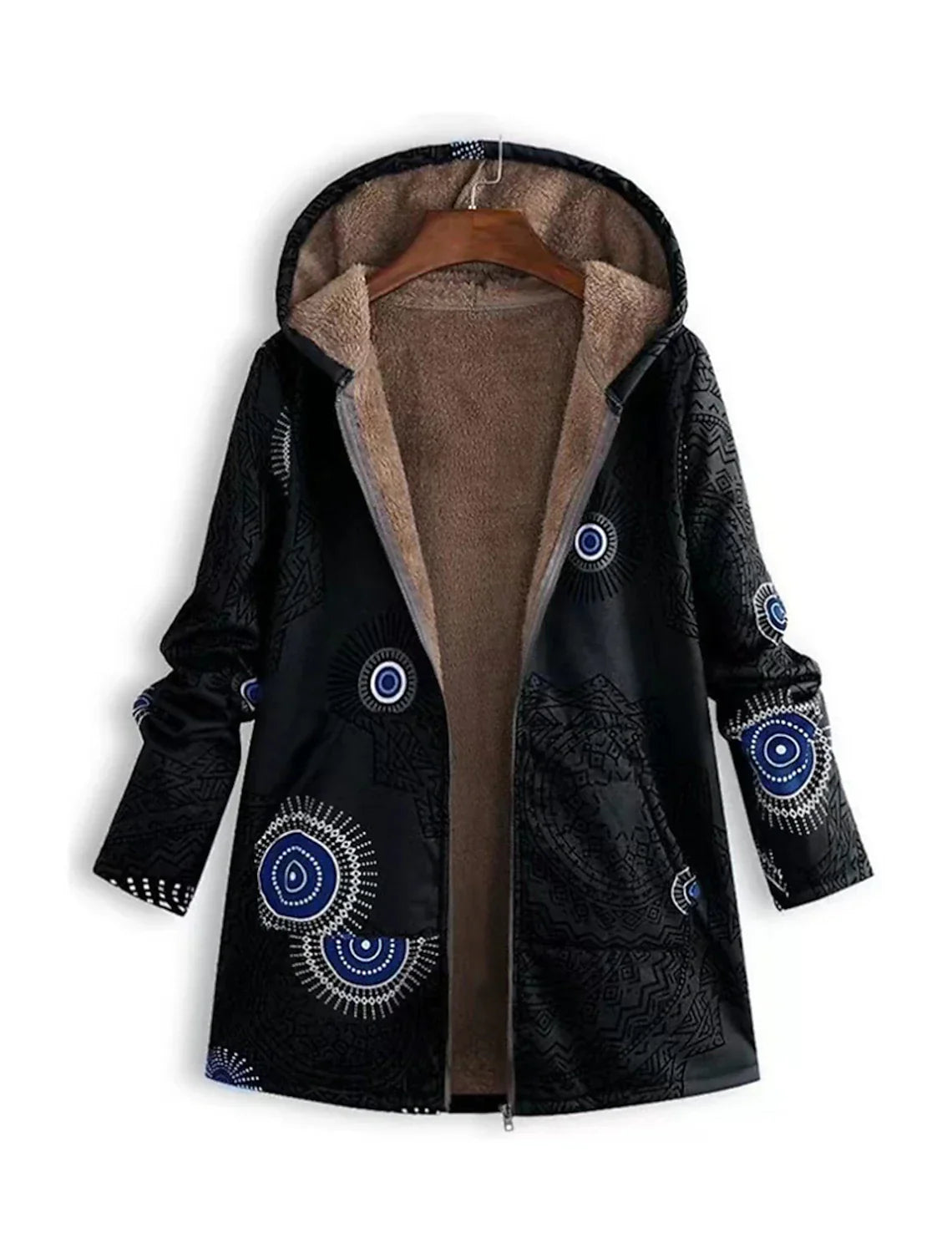 Warme en zachte parka dames – Boho-stijl winterjas met sherpa voering