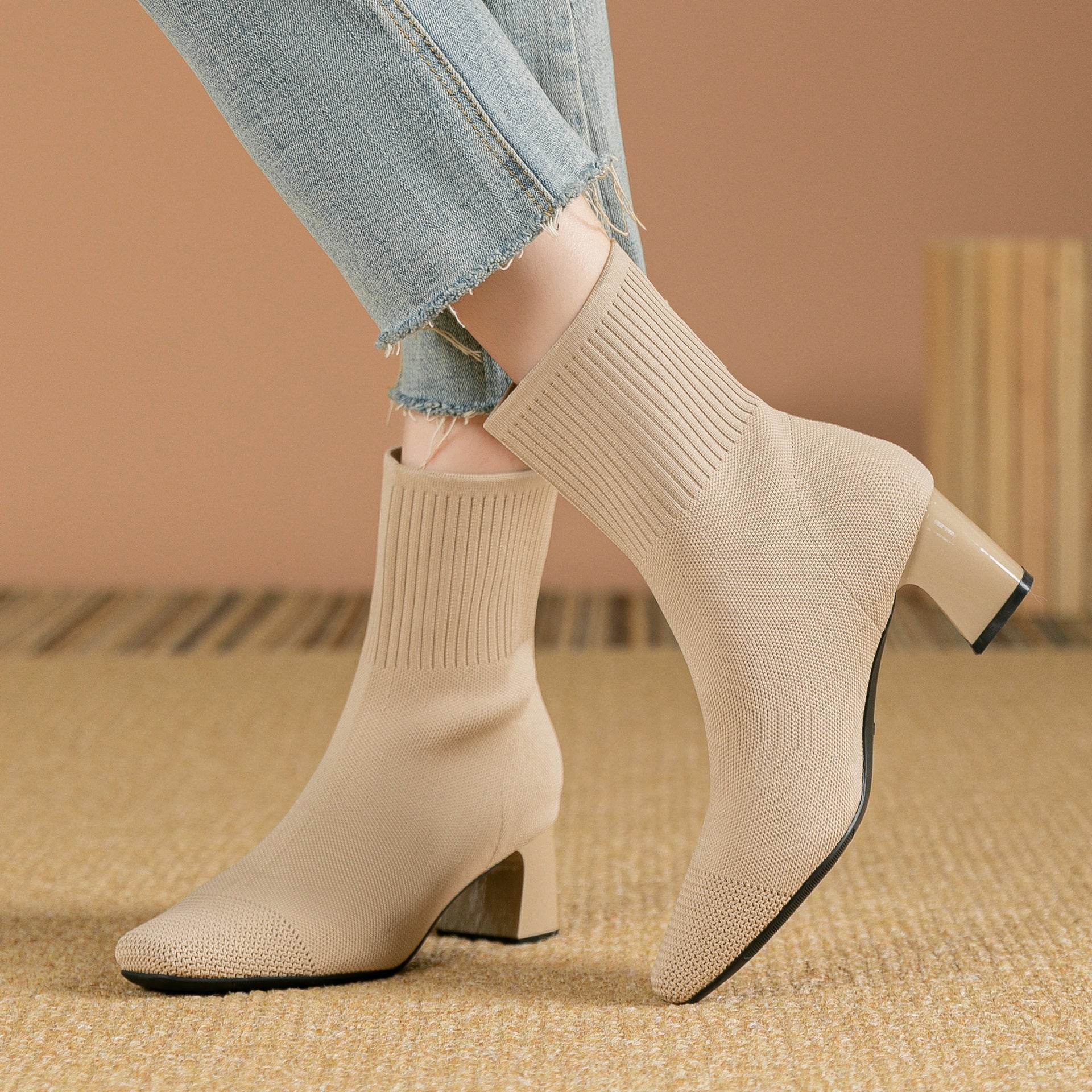 Bottines Tendance Tricotées – Elegante en Comfortabele Gebreide Enkellaarsjes voor Dames