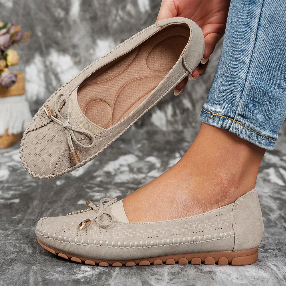 Elegante Dames Slip-On Schoenen – Comfort & Stijl met Strikdetail