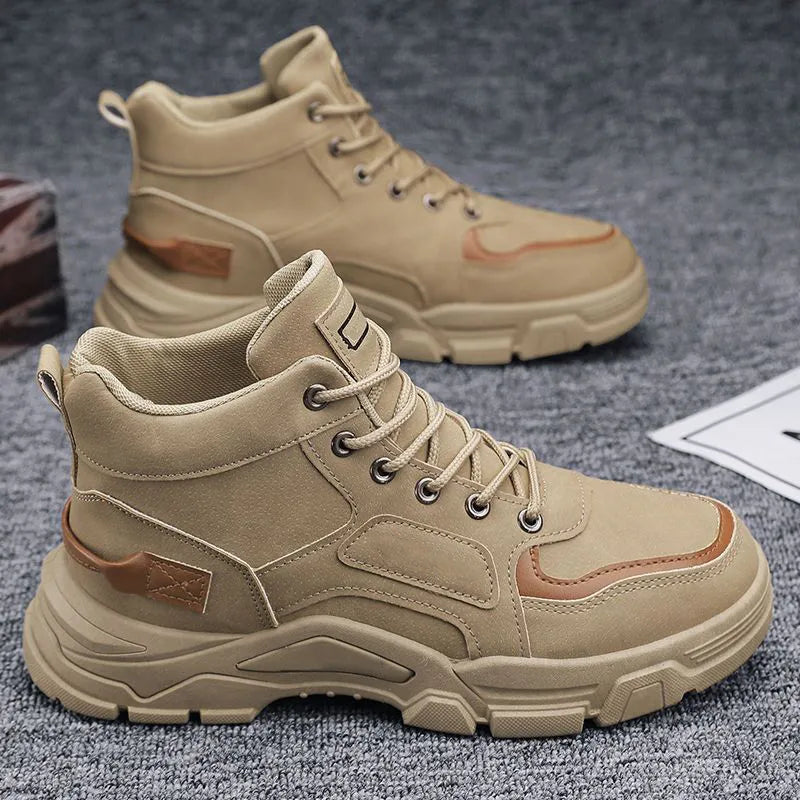Heren Waterdichte Leren Laarzen – Antislip, Duurzaam & Comfortabel Wandelschoenen