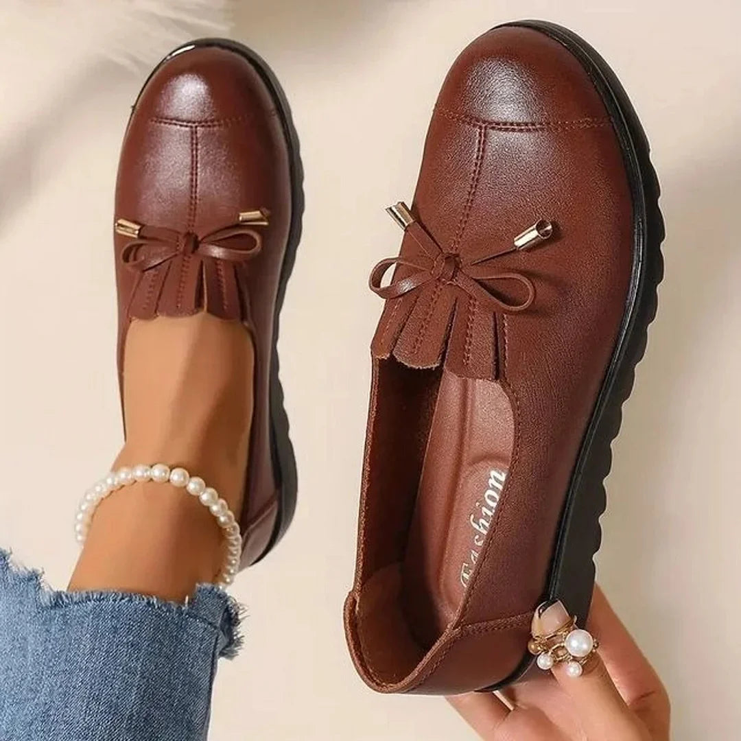 Comfortabele Slip-On Loafers voor Dames – Orthopedische Leren Schoenen met Steunzool & Ademend Design