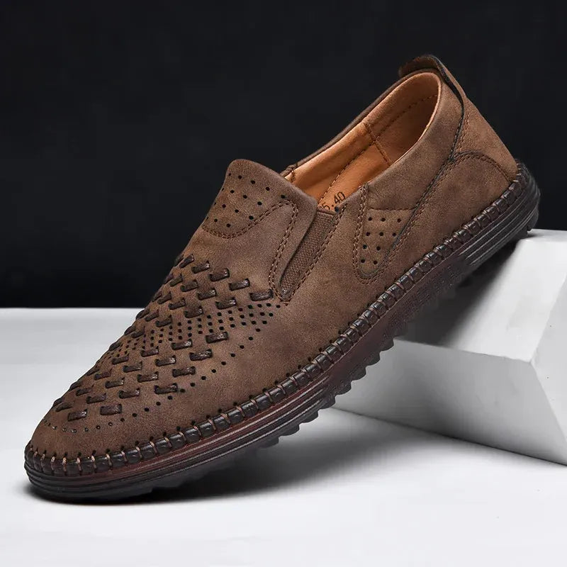 Heren Loafers van Echt Leer – Handgemaakte Instappers, Comfortabel & Ademend voor Zomer