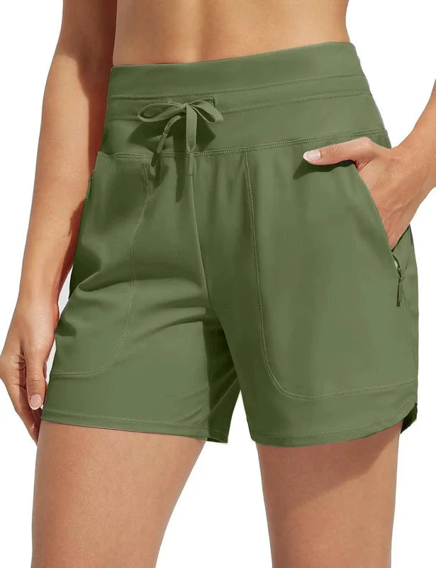 Dames Hoge Taille Zwem Boardshorts - Sneldrogend, Lichtgewicht en Comfortabel voor Actieve Stranddagen