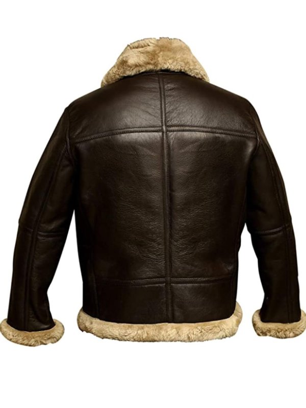 Heren Leren Jas met Shearling Voering – Warm & Tijdloos Ontwerp