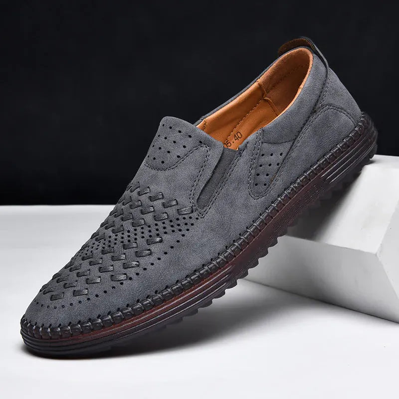 Heren Loafers van Echt Leer – Handgemaakte Instappers, Comfortabel & Ademend voor Zomer