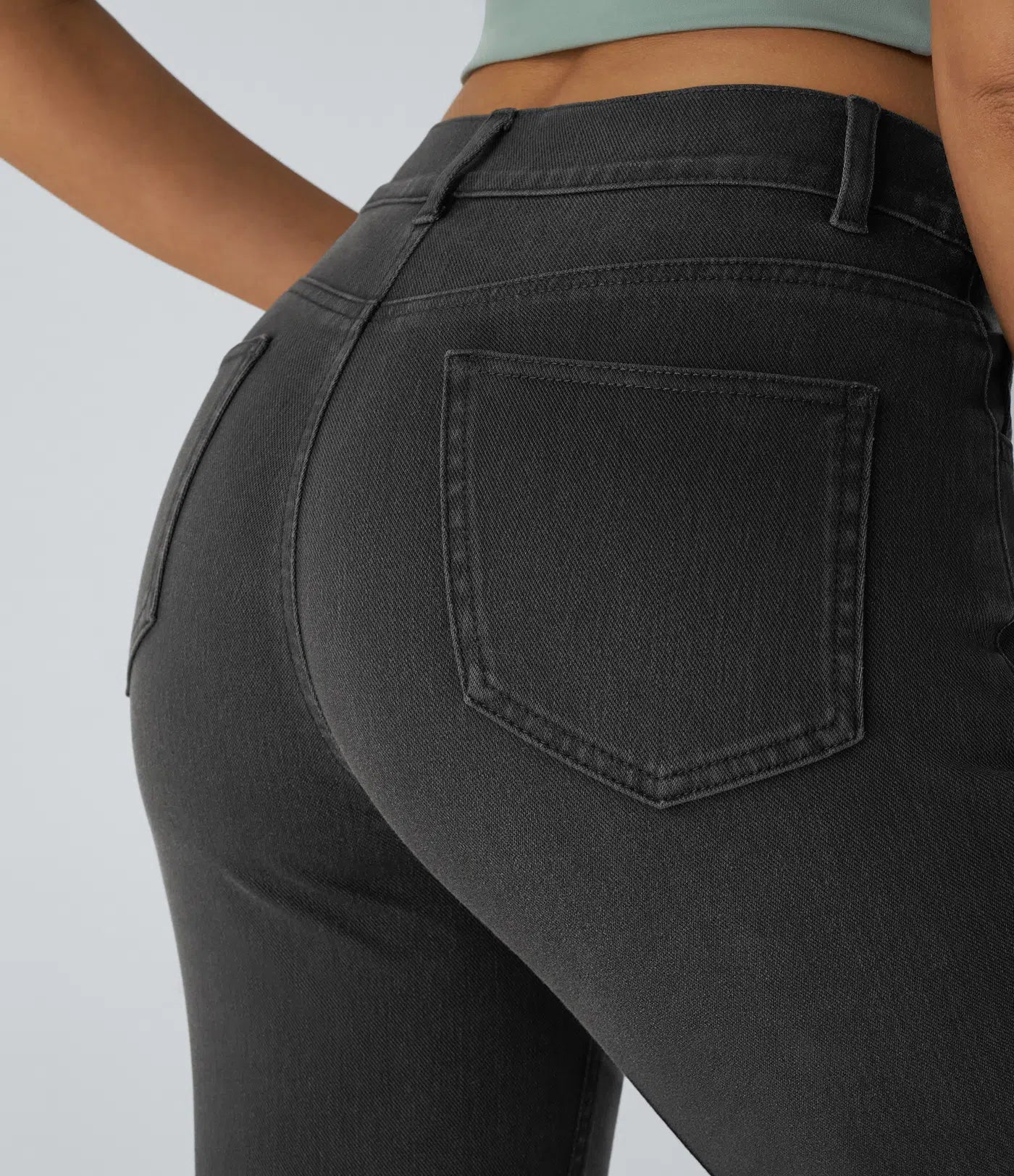 Dames Hoge Taille Stretch Broek – Comfortabele Slim Fit met Zakken