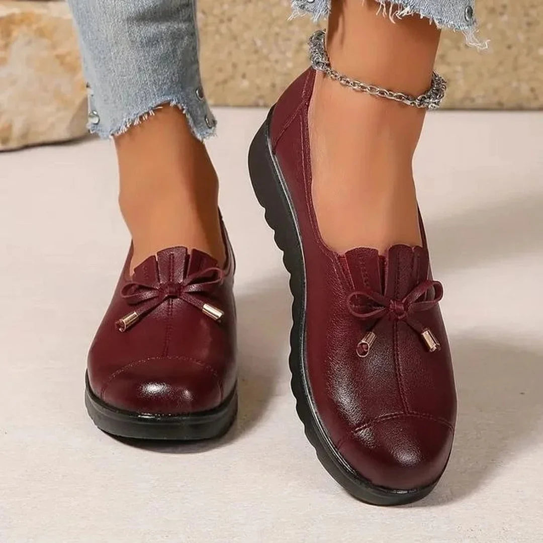 Comfortabele Slip-On Loafers voor Dames – Orthopedische Leren Schoenen met Steunzool & Ademend Design