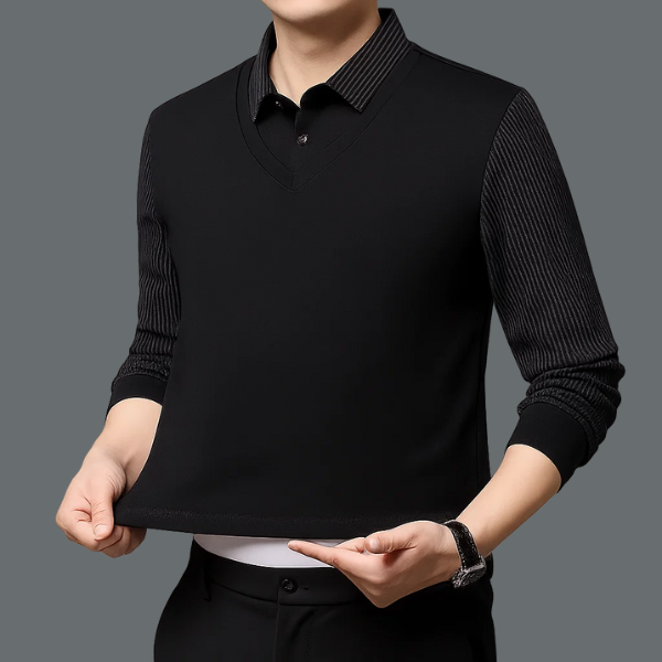 Heren Thermo Longsleeve Polo met Fleecevoering – Warme Casual Winter Top