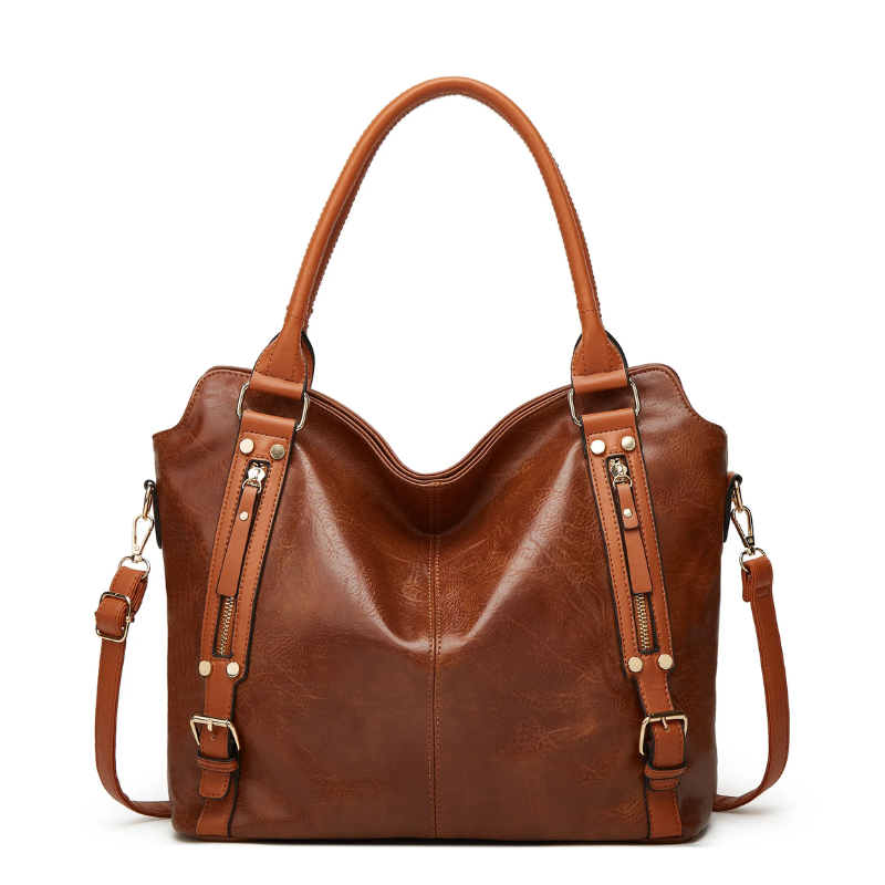 Modieuze Dames Crossbody Tas – Zachte Leerlook, Multi-Vakken Casual Shopper