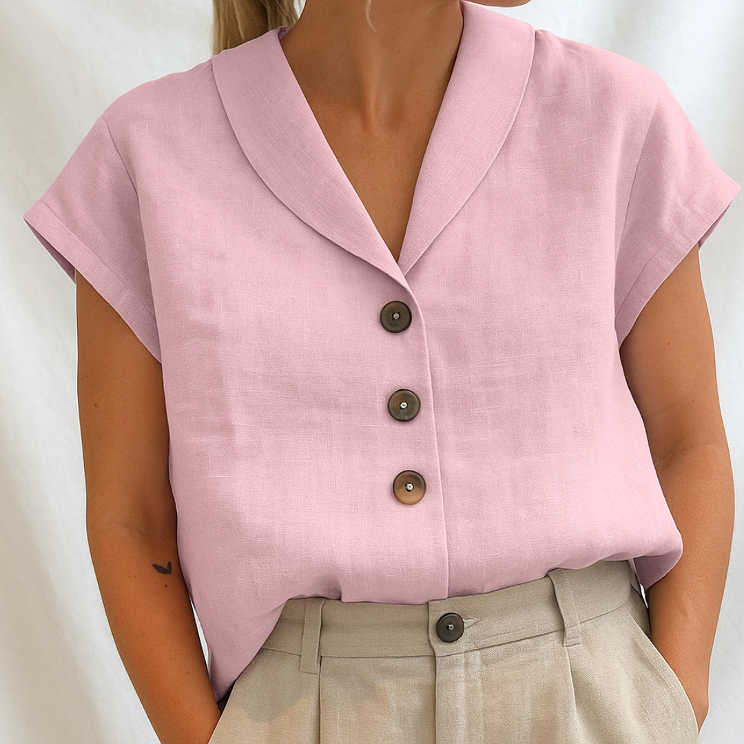 Elegante Effen Blouse – Tijdloos, Comfortabel & Veelzijdig