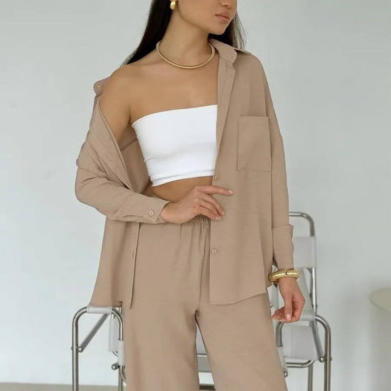Elegante Dames Set – Stijlvol Shirt & Broek in Tijdloos Design