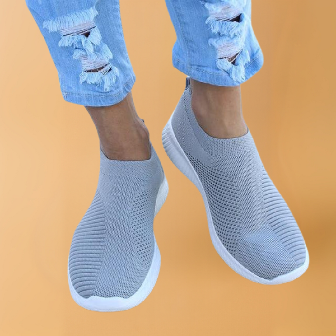 Dames Crystal Ademend Orthopedisch Slip-On Wandelschoenen – Stijlvolle en Comfortabele Schoenen voor Lange Dagen