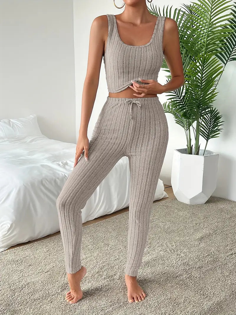 Lounge Edit 3-Delige Ribbed Set voor Dames – Comfortabel & Stijlvol Loungepak