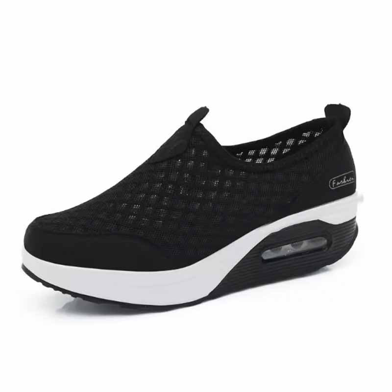 Lichtgewicht Mesh Sneakers voor Dames – Hoge Platform Zool, Anti-zweet, Comfort voor de Hele Dag