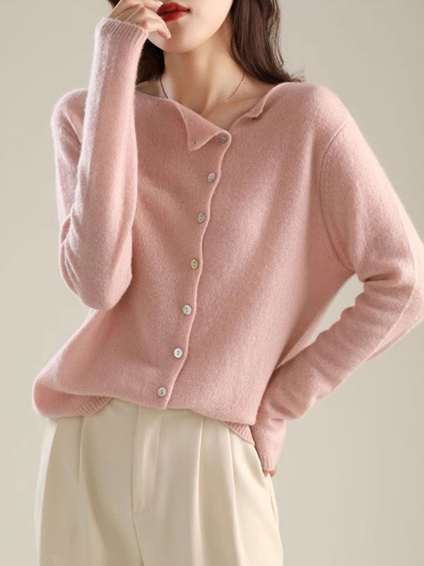 Classic Crew Neck Knitted Cardigan – Tijdloos Gebreid Vest met Ronde Hals