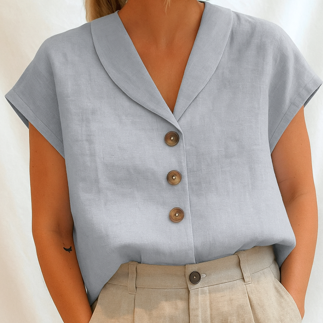 Elegante Effen Blouse – Tijdloos, Comfortabel & Veelzijdig