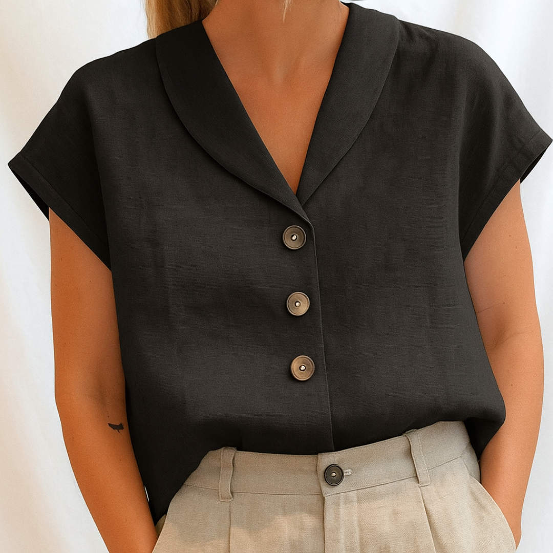 Elegante Effen Blouse – Tijdloos, Comfortabel & Veelzijdig