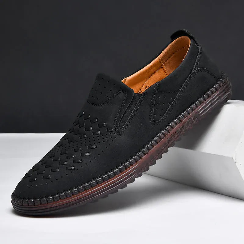 Heren Loafers van Echt Leer – Handgemaakte Instappers, Comfortabel & Ademend voor Zomer