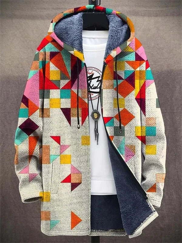 Luxe Gebreid Vest met Kunstzinnige Print – Zacht Damesvest voor Alle Seizoenen