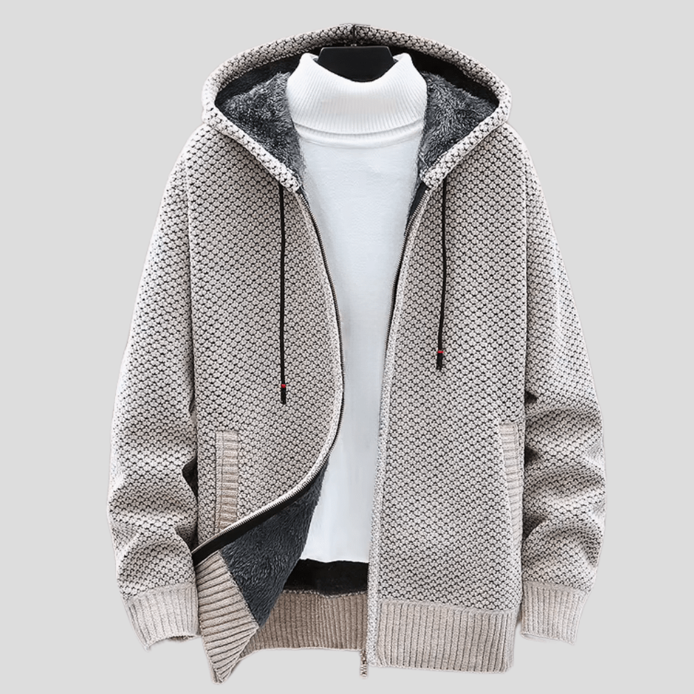 Gebreide Hoodie voor Heren – Warme en Comfortabele Strick-Hoodie