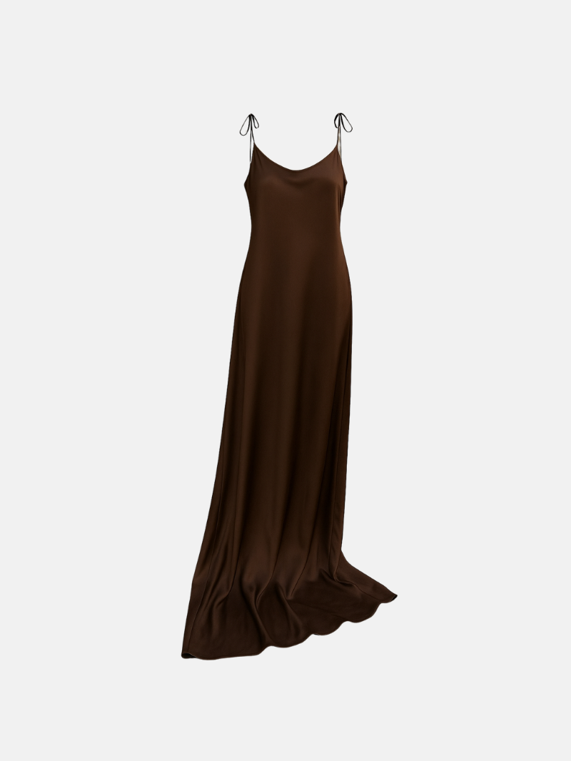 Elegante Rugloze Satijnen Maxi Jurk – Mouwloze Zomer Avondjurk voor Dames