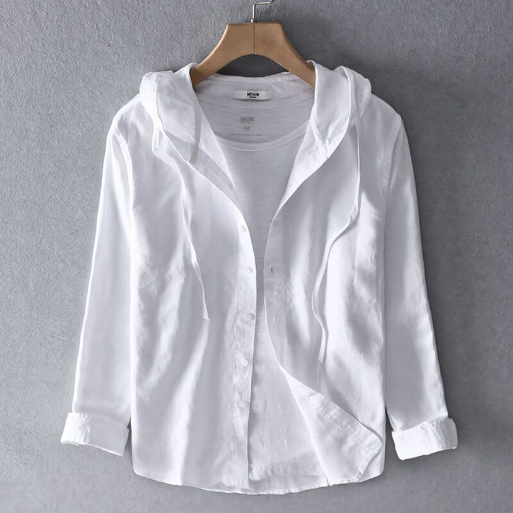 Button Hoodie – Lichtgewicht Hoodie van Katoen-Linnenmix met Knopen